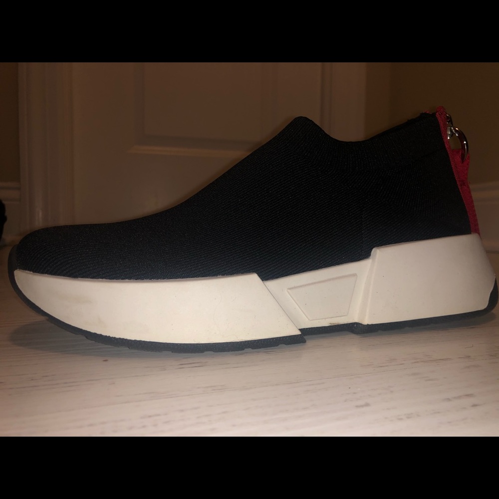 DKNY Marcel Chunky Logo Zip Sock Wedge Sneakers